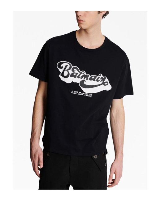Balmain Black 70s T Shirt Bulky Fit for men
