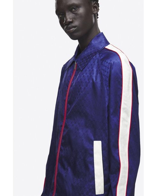 McQueen Blue Skull Jacquard Jacket for men