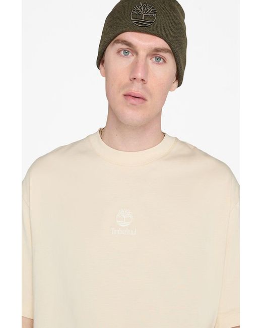 Timberland White Hampthon Stack Logo Tee for men