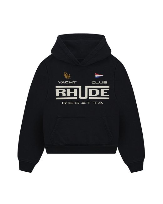 Rhude Black Regatta Club Hoodie for men