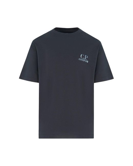 C P Company Blue Branded Cotton T Shirt for men
