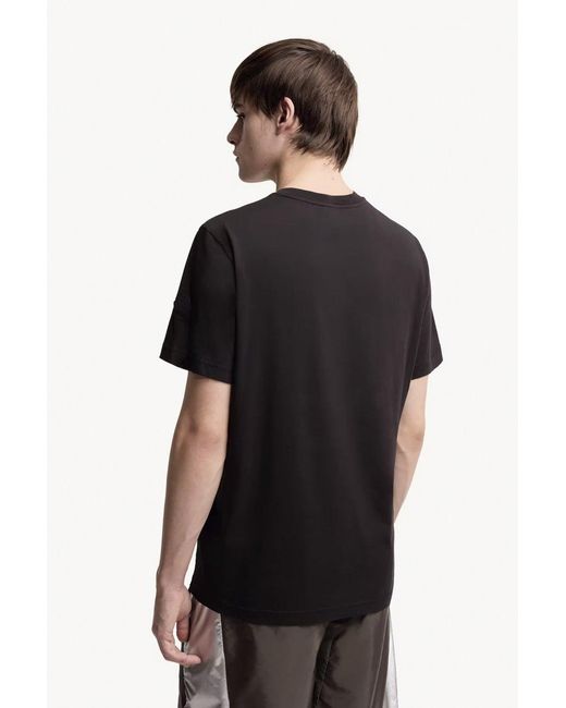 Moncler Black Text Logo T Shirt for men