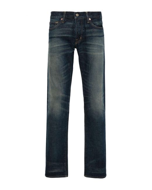 Tom Ford Blue Selvedge Slim Fit Jeans for men
