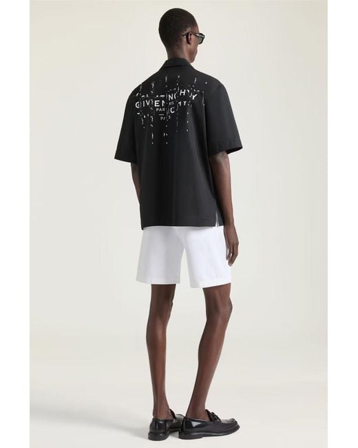 Givenchy Black Branded Bowling Shirt for men