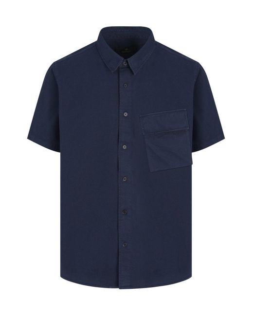 Belstaff Blue Scale Short Sleeve Shirt for men