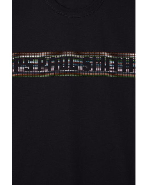 Paul Smith Black Ps Casual Fit Text T Shirt for men