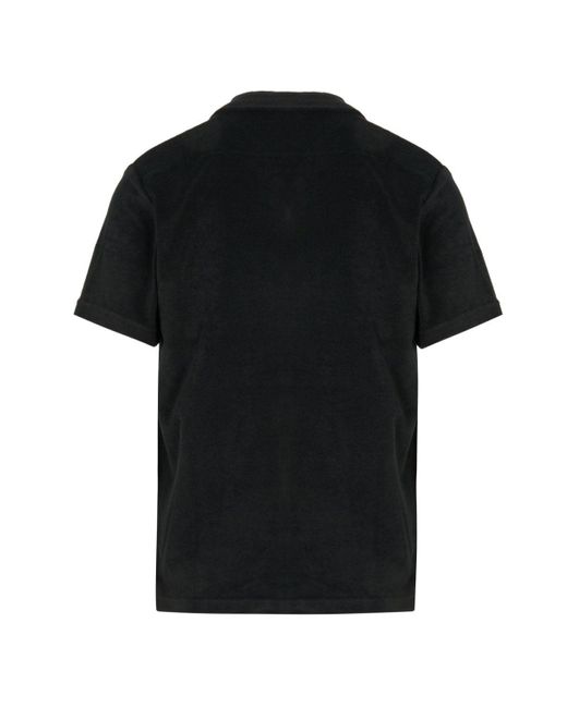 Paul Smith Black Short Sleeved Toweling Striped Shirt for men