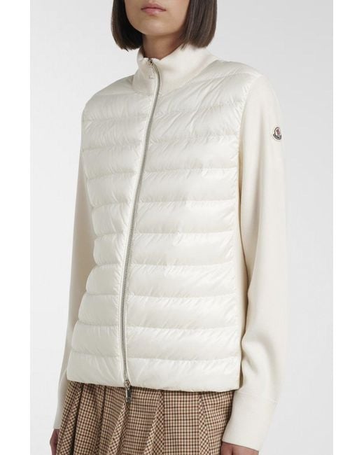 Moncler White Hybrid Cardigan