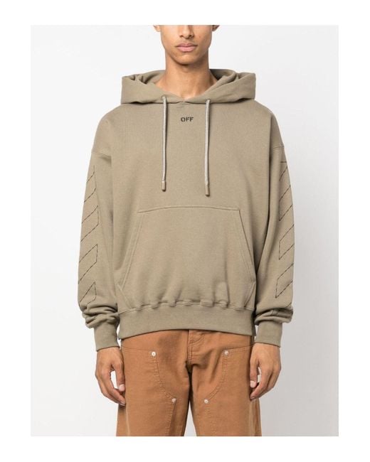 【Off White】OW EMB SKATE HOODIE BEIGE BEIGE ★関税送料込み Off-White c/o Virgil Abloh Off Stitch Skate Hoodie Beige in