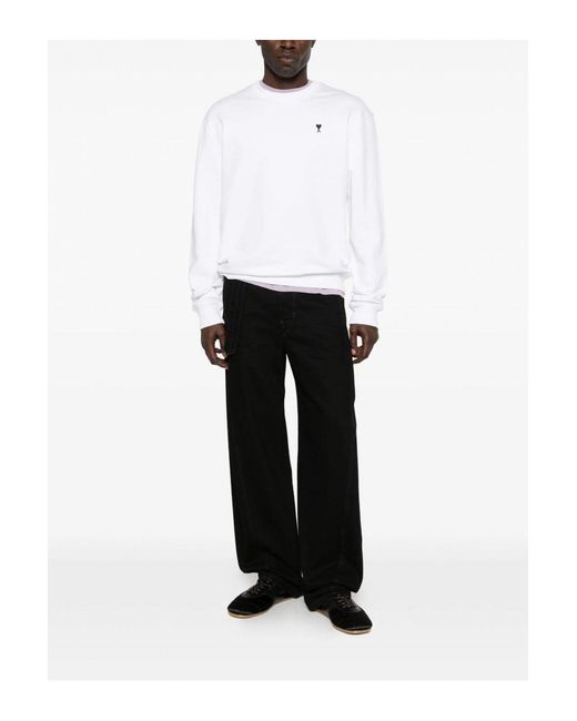 AMI White Loopback Jersey Adc Sweatshirt for men