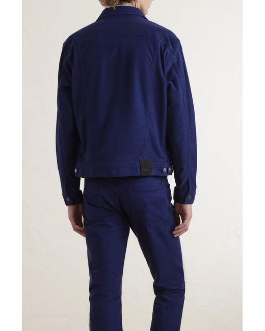 Tom Ford Blue Moleskin Icon Jacket for men