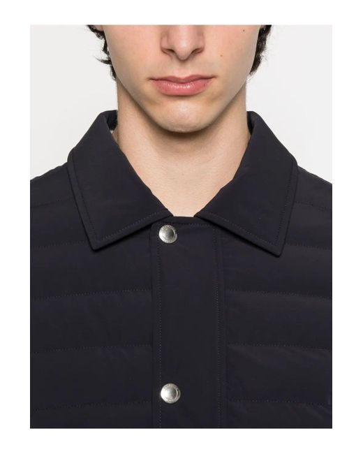 Brunello Cucinelli Blue Padded Overshirt for men