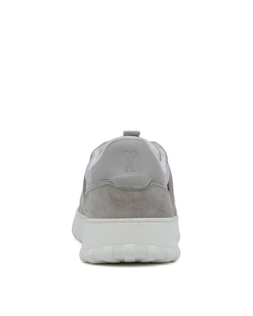 AMI Gray Leather Walk Sneakers for men