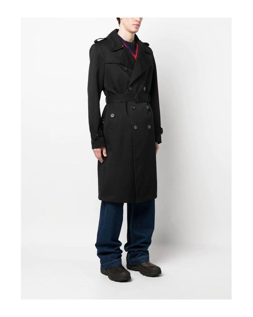 Valentino Black Untitled Stud Trench for men