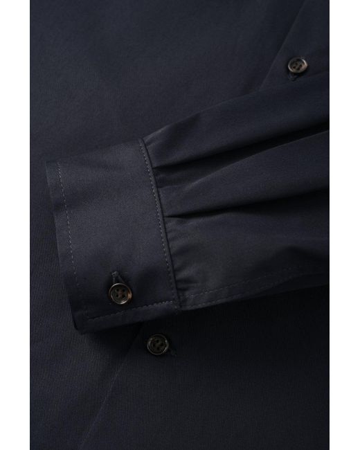 McQueen Blue Tape Detail Chino Cotton Shirt for men