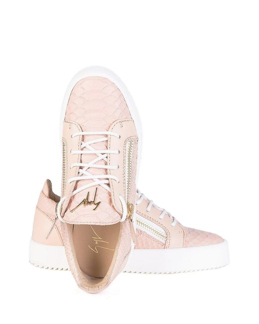Giuseppe Zanotti Guiseppe Zanotti Mock Croc Pink Sneakers