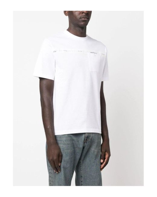 Palm Angels White Db Sartorial Tape Pkt Tee for men