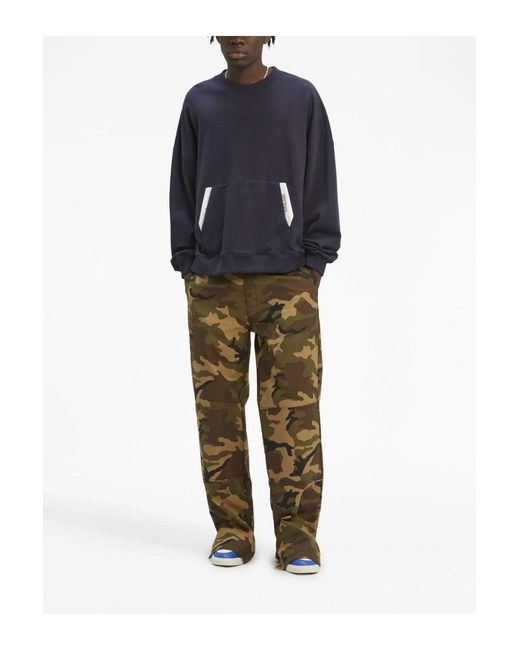 Palm Angels Blue Sartorial Tape Pocket Crew for men