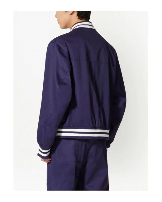 Valentino Blue Branded Bomber Jacket for men
