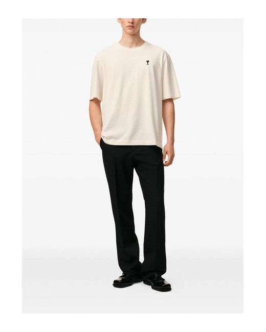 AMI White Boxy Fit Signature Back T Shirt