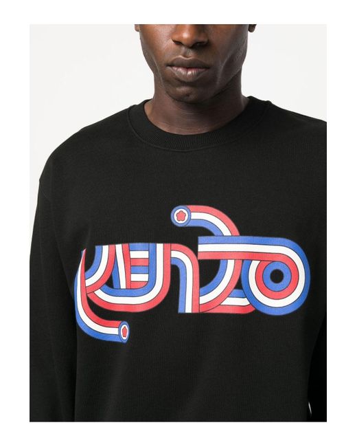 KENZO Black Swirl Logo Sweatshirt for men