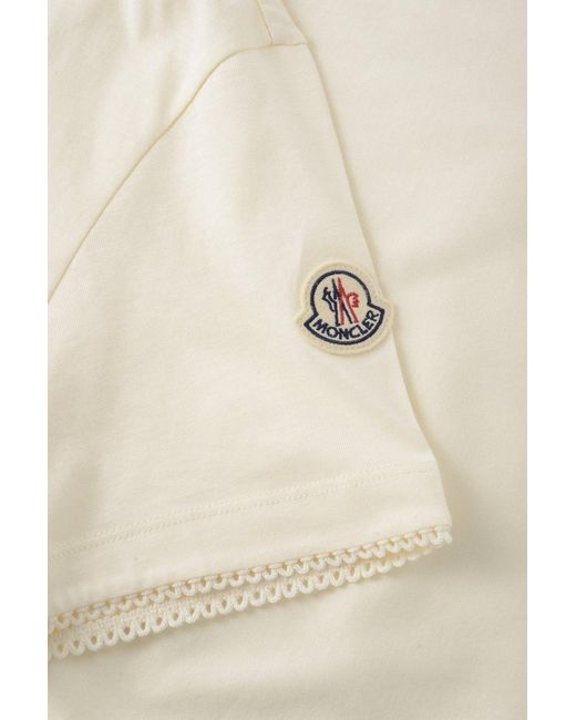 Moncler Natural Cotton Trim T Shirt