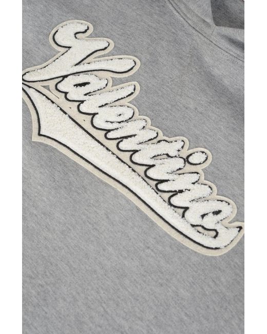Valentino White Embroidered Branding Hoodie for men