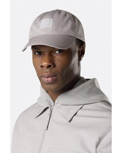 Stone Island White Sof01 Ghost Patch Cap for men