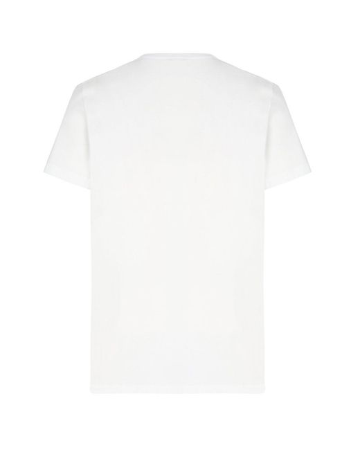 Balmain White Slim Wings Print T Shirt for men