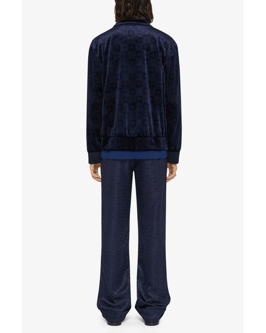 Givenchy Blue Embossed Velvet Cardigan for men