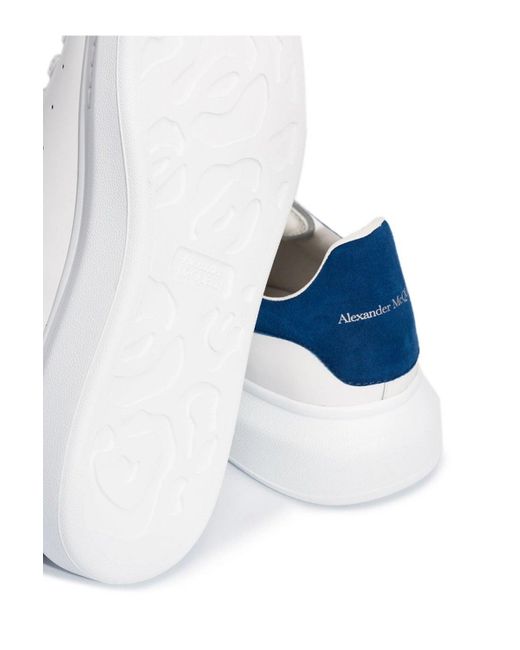 Alexander McQueen White Oversize Sole Blue Back Sneakers for men