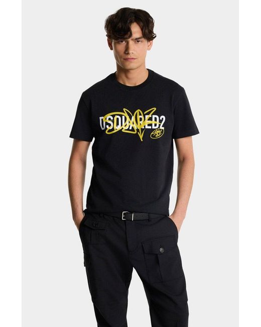 DSquared² Black Cool Fit Branded T Shirt for men