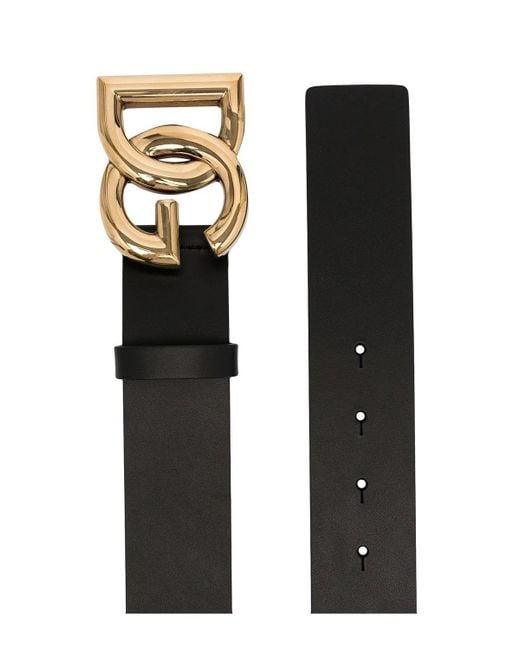 Dolce & Gabbana Black Dg Interlock Leather Belt for men