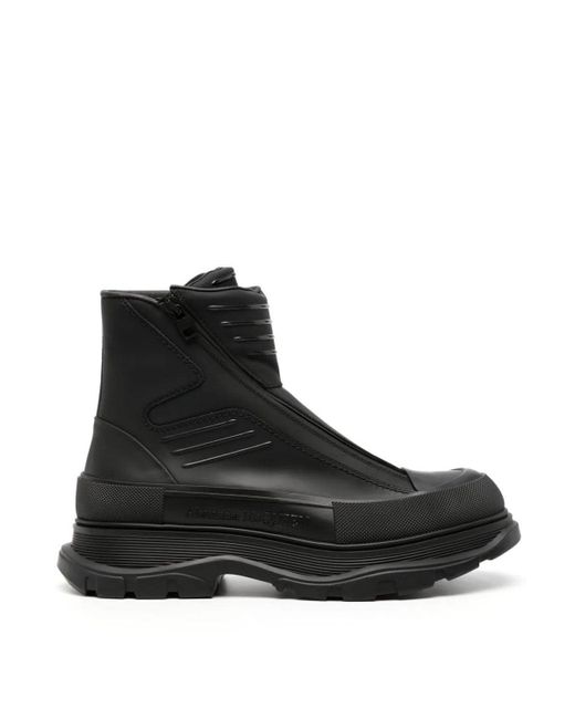 Alexander McQueen Black Tread Leather High Boot for men