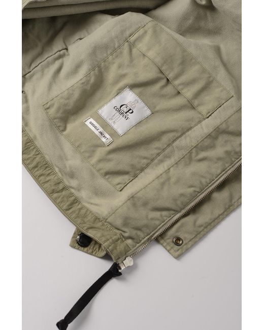 C P Company Green Heavy Chrome-r GOGGLE Jacket for men