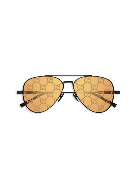 Gucci Natural Metal Aviator Sunglasses