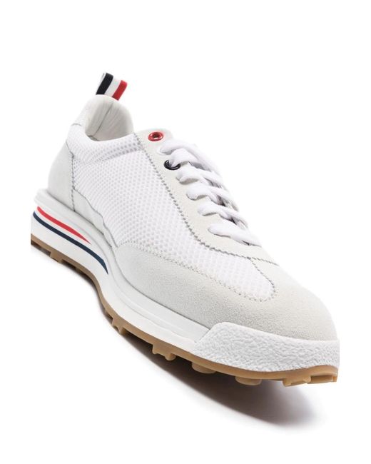 Thom Browne White Tech Runner In Fine Suede for men