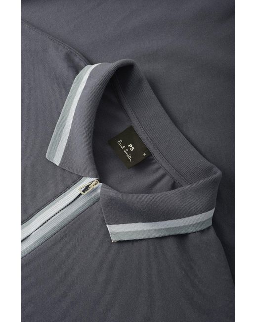 Paul Smith Blue Ps Regular Fit Zip Polo for men