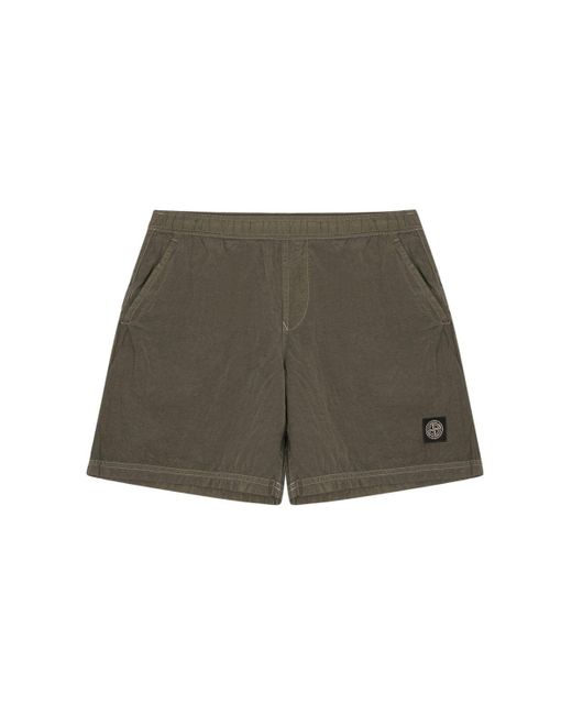 Stone Island Green Compass Patch S0043 Swimshorts for men