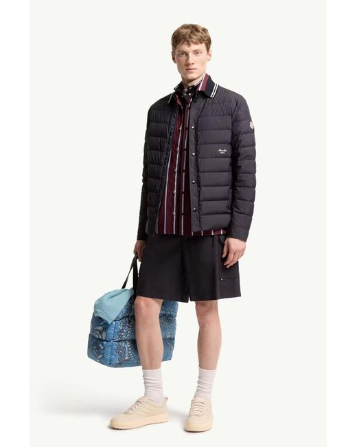 Moncler Blue Cotton Shorts for men