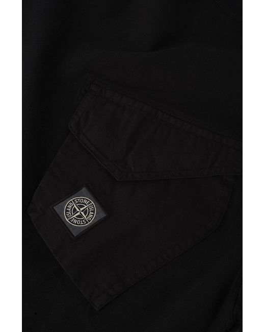Stone Island Black Slant Pocket 2100008 T Shirt for men