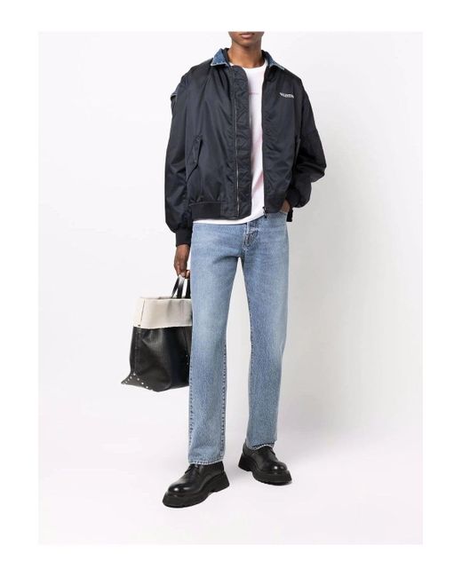 Valentino Blue Denim Back Bomber for men