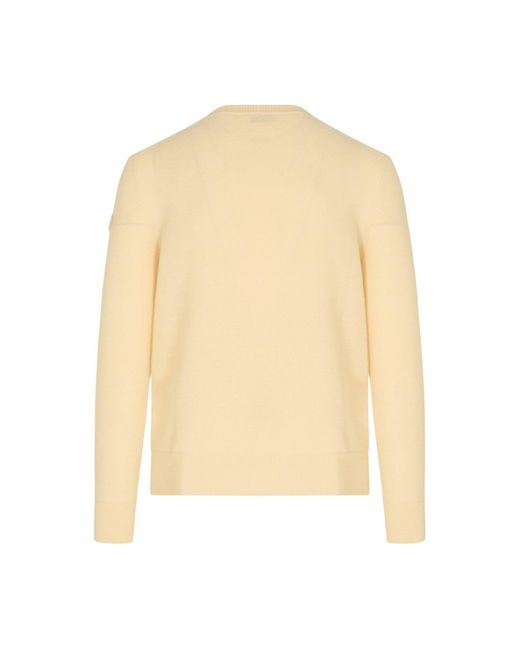 Moncler Natural Tonal Logo Sweater for men