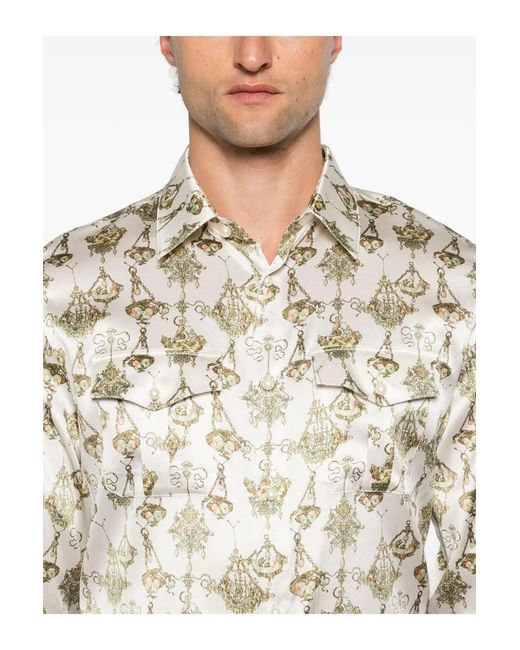 Givenchy Natural Printed Silk Shirt for men