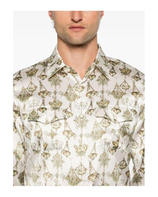 Givenchy Natural Printed Silk Shirt for men