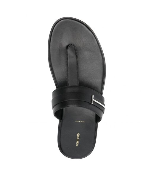Tom Ford Black Leather Sandals for men