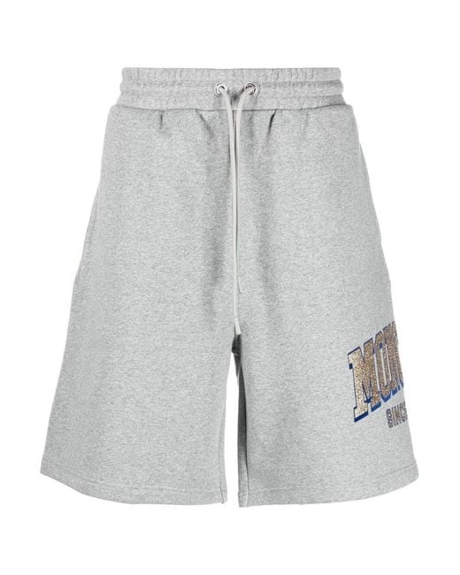 Moncler Gray Retro Branding Jersey Shorts for men