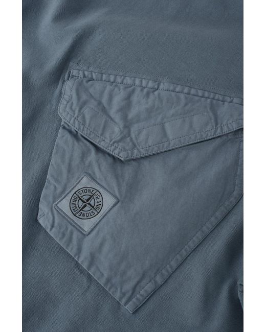 Stone Island Blue Slant Pocket 2100008 T Shirt for men