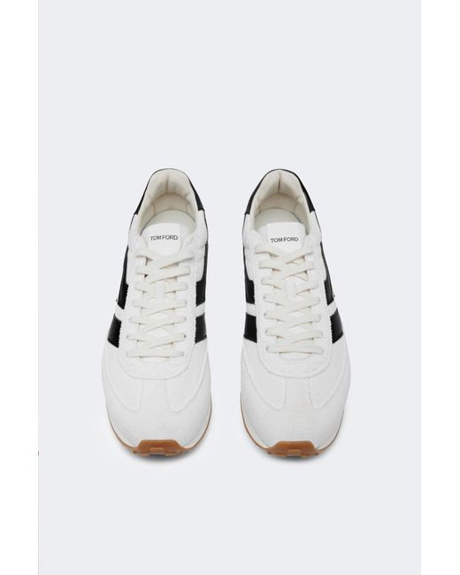 Tom Ford White Suede + Tech Fabric Mick Sneakers for men