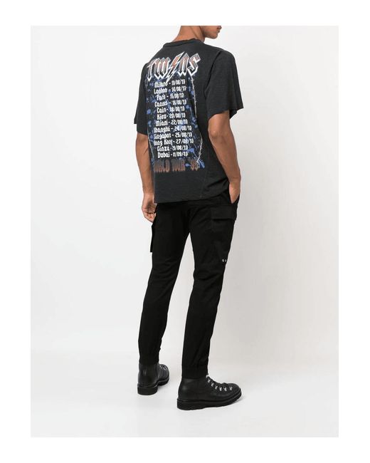 DSquared² Black Branded Cotton T Shirt for men
